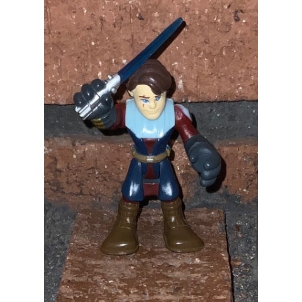 Star Wars Galactic Heroes Anakin Skywalker Jedi Figure Blue Lightsaber 2011